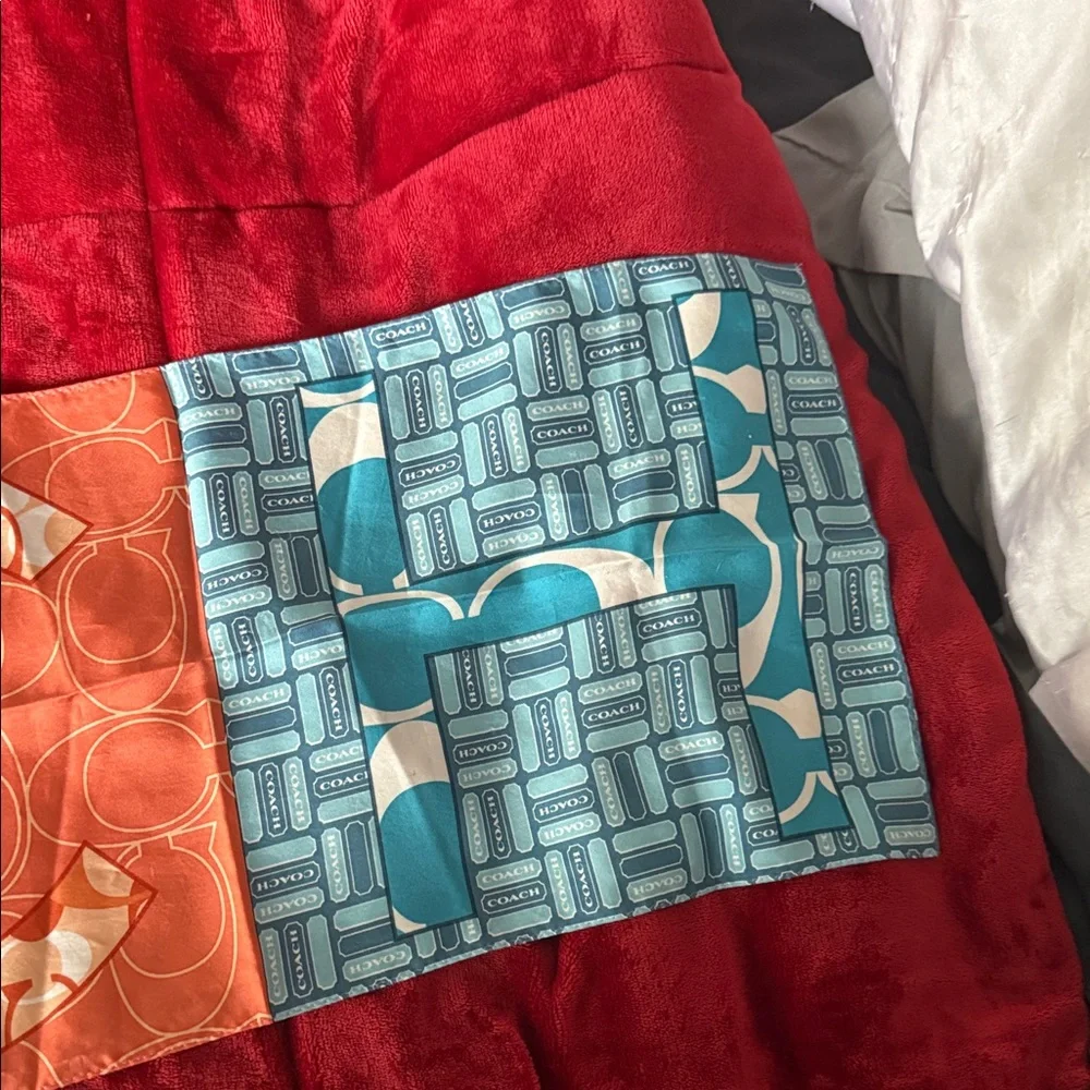 Coach Multicolor Patterned Silk Scarf - Picture 7 of 9